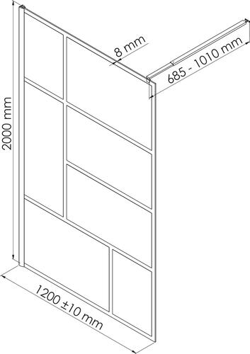 Ecran de douche fixe Temper 120cm - Elmer